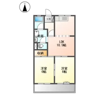 フラワーポリス咲Ⅱ【2階】の間取り