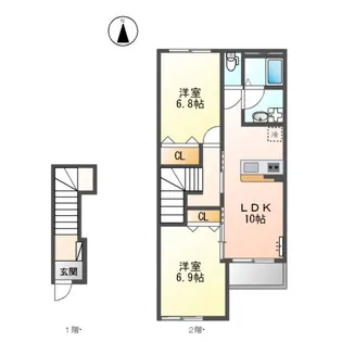 MS レーヴ Ⅰ【2階】の間取り