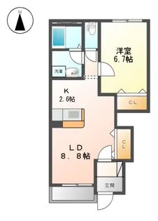 エスポアールFUKUNO A【1階】の間取り