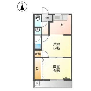 フラワーポリス咲【00206号室】の間取り