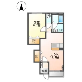 フェリーチェⅠ【1階】の間取り