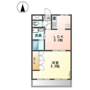 PAPILLON SKY【202号室】の間取り