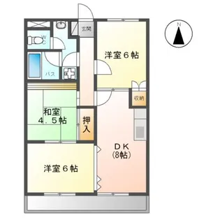 イーストピアはなみずき【1階】の間取り