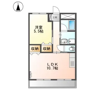 サンハイムアサヒ【106号室】の間取り
