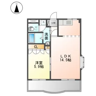 オリンピアF【401号室】の間取り