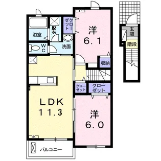 パリス・ドリーム【2階】の間取り