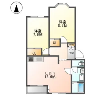 リバティベルⅠ【2階】の間取り