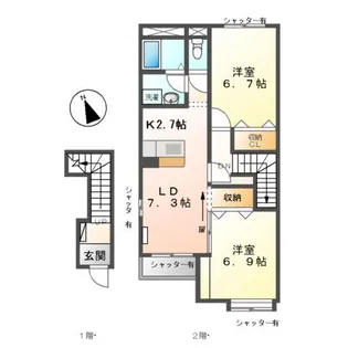 パレス・レークヒル【2階】の間取り