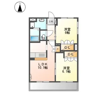ブリリアントガーデンB【2階】の間取り