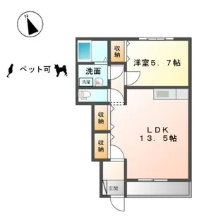 ローズルミナス【1階】の間取り