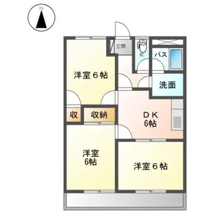 マンション西之川【303号室】の間取り