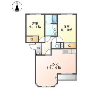 オアシス瑞穂【2階】の間取り
