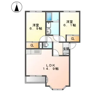 ハーモニーA【1階】の間取り