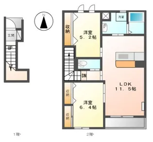 キャトルセゾン【2階】の間取り