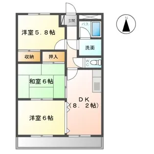 メイプルハウス【205号室】の間取り