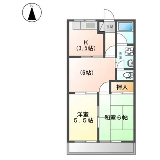 サンハイム桐山【00206号室】の間取り