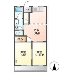 サンハイム桐山【00103号室】の間取り