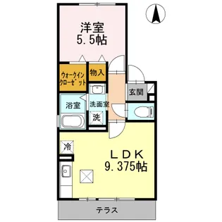 1LDKの間取り画像