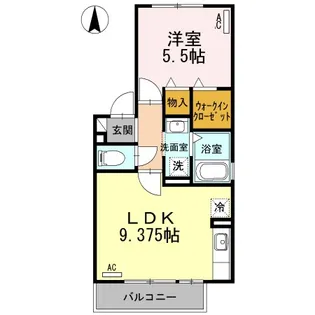 1LDKの間取り画像