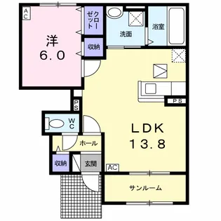 フルールデスポワール【1階】の間取り