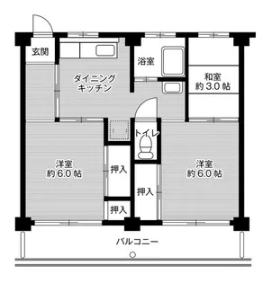 ビレッジハウス新開1号棟【4階】の間取り