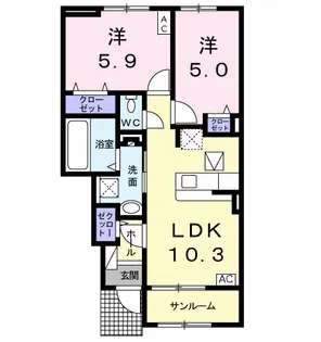フォルトゥーナ【1階】の間取り