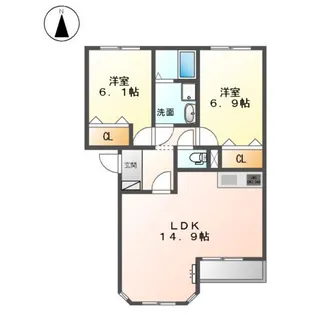 オリンピアG【1階】の間取り