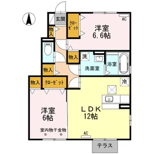 サンセール B棟【1階】の間取り