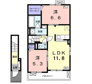 ボンダイⅢ【2階】の間取り