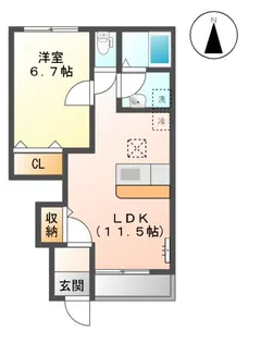 スターテラスまつ【102号室】の間取り