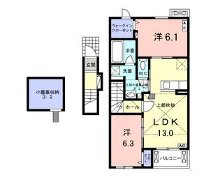ファーストプレイス築捨Ⅰ【2階】の間取り