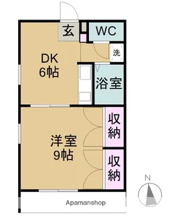 1DKの間取り画像