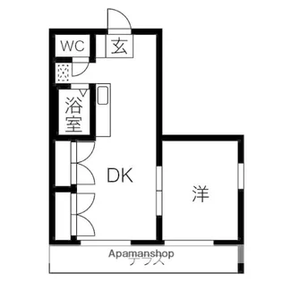1DKの間取り画像