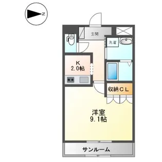スカイブルーパレット【103号室】の間取り