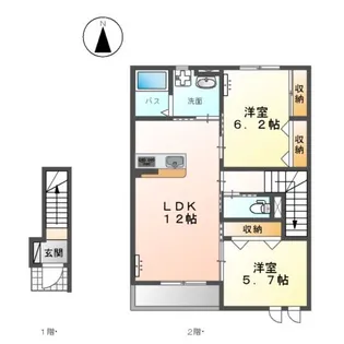 エクセラン【203号室】の間取り