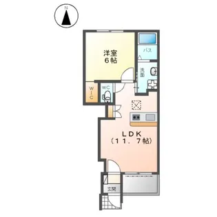ボンヌール【102号室】の間取り