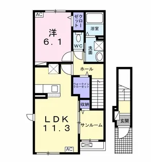 アンベリールA【2階】の間取り