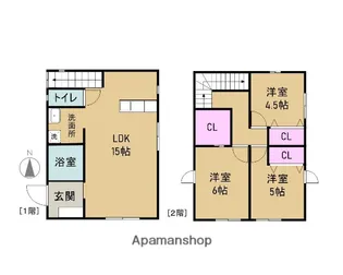 岐阜県揖斐郡池田町萩原【一戸建】の間取り