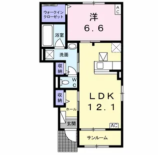 グランハウスC【105号室】の間取り