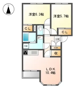 ヴィラ ルミナスA【101号室】の間取り