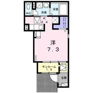 ペンテ・プルーム【1階】の間取り