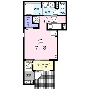 ペンテ・プルーム【1階】の間取り