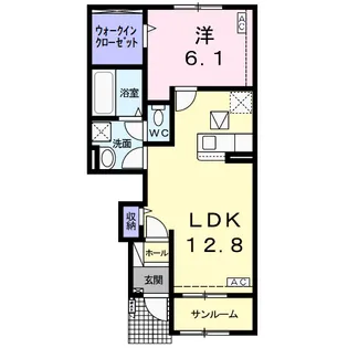 カーサ・ソレイユ【1階】の間取り
