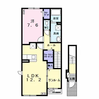ラ・カーサ ドルチェ Ⅱ【2階】の間取り
