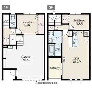 岐阜県瑞穂市穂積【タウンハウス】の間取り