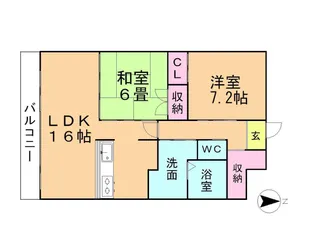 リバーズマンション築捨III【4階】の間取り