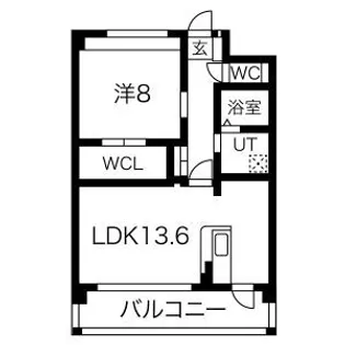 アクシス三本木【3階】の間取り
