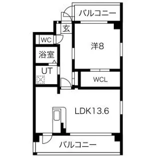 アクシス三本木【2階】の間取り