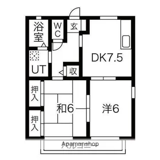 スカイ・コーポ【1階】の間取り