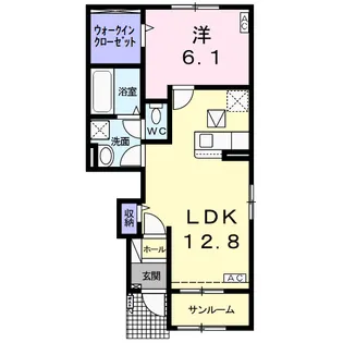 リュード・ルポA【1階】の間取り